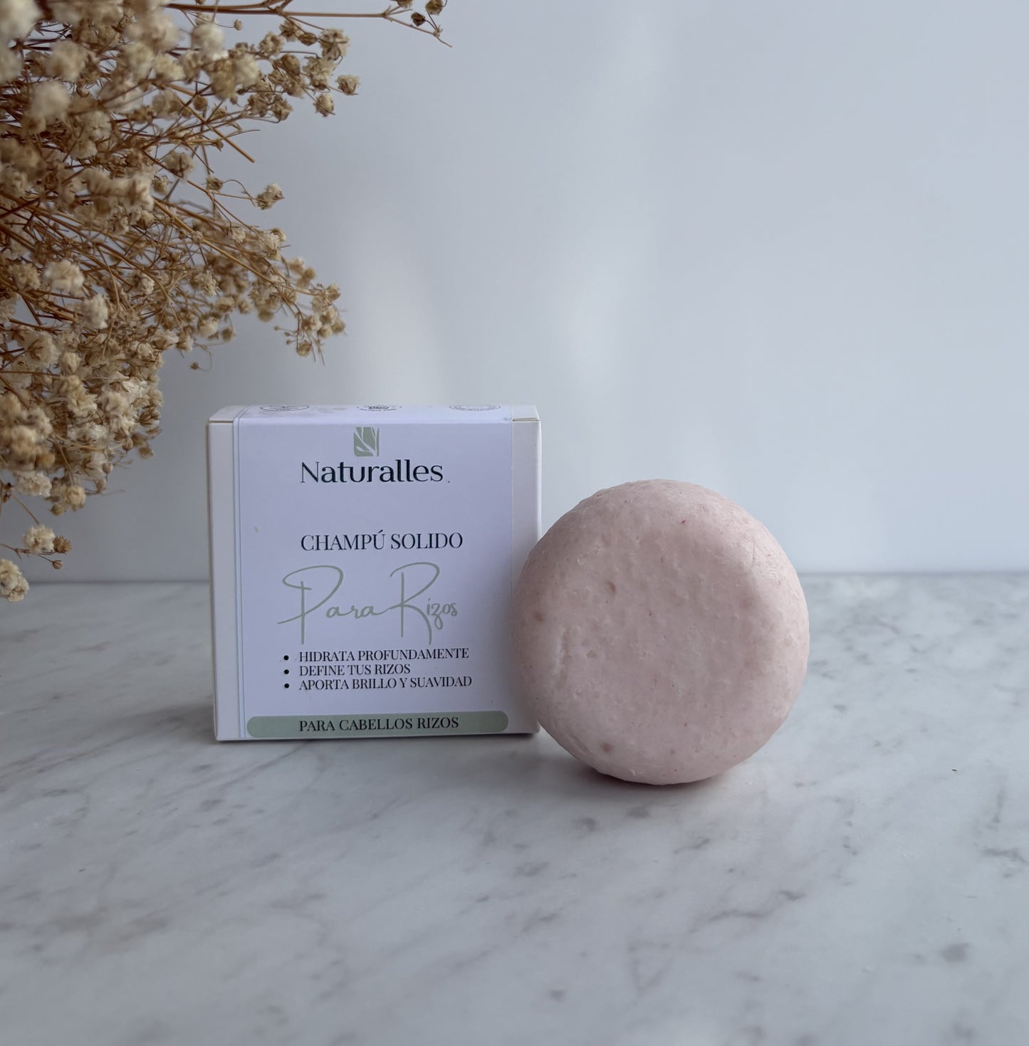 Champú solido para cabello rizo