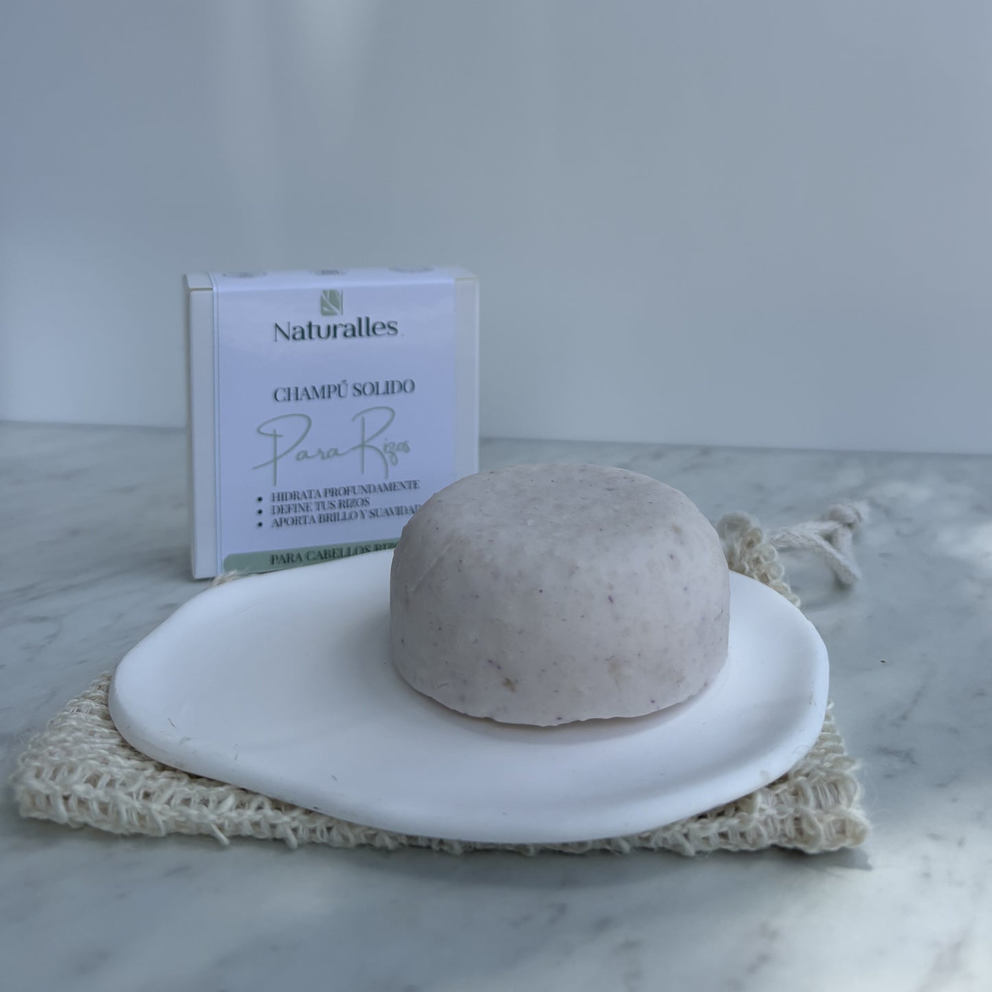 Champú solido para cabello rizo