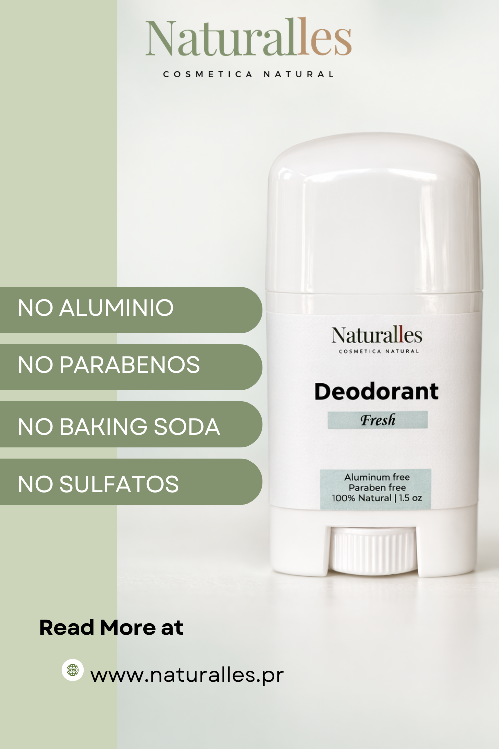Desodorante 100% Natural libre de Aluminio